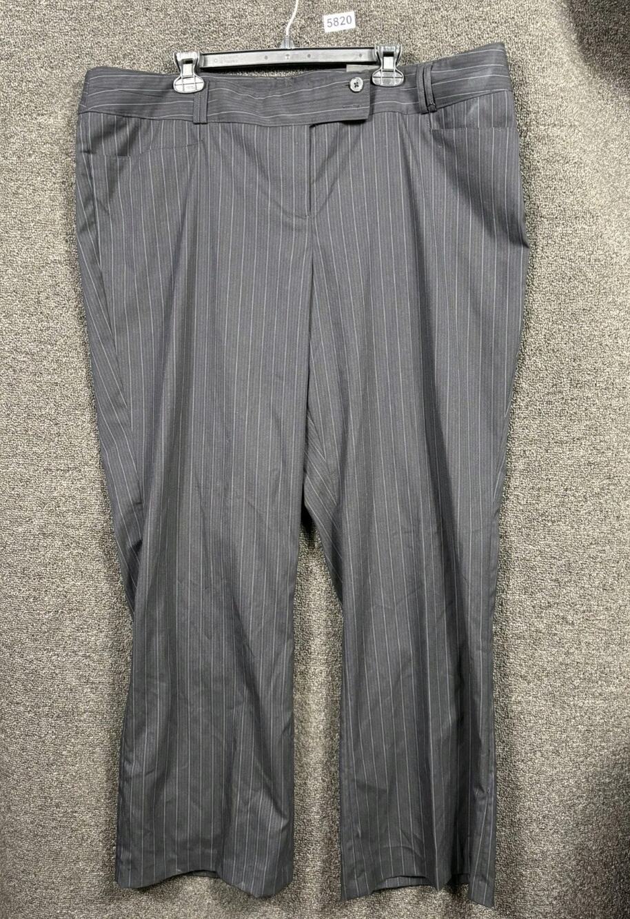 Lane Bryant The Sophie Straight Fit Classic Dress Pants Size 24 Gray Striped NEW